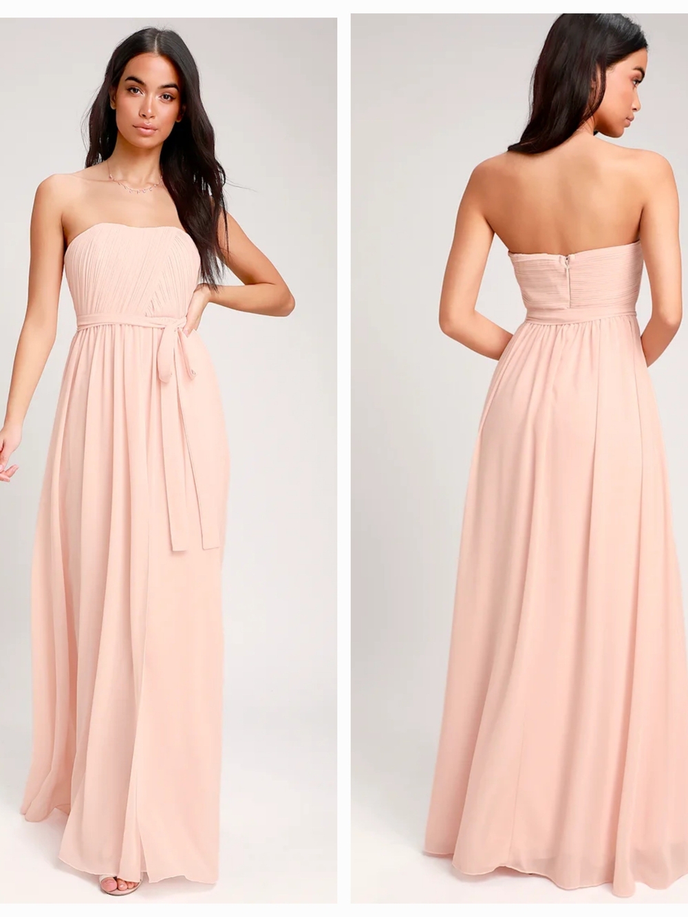 Lulus Be in Love Blush Pink Strapless Maxi Dress - Small